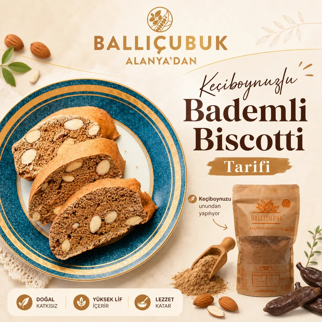 Almond Carob Biscotti Recipe
