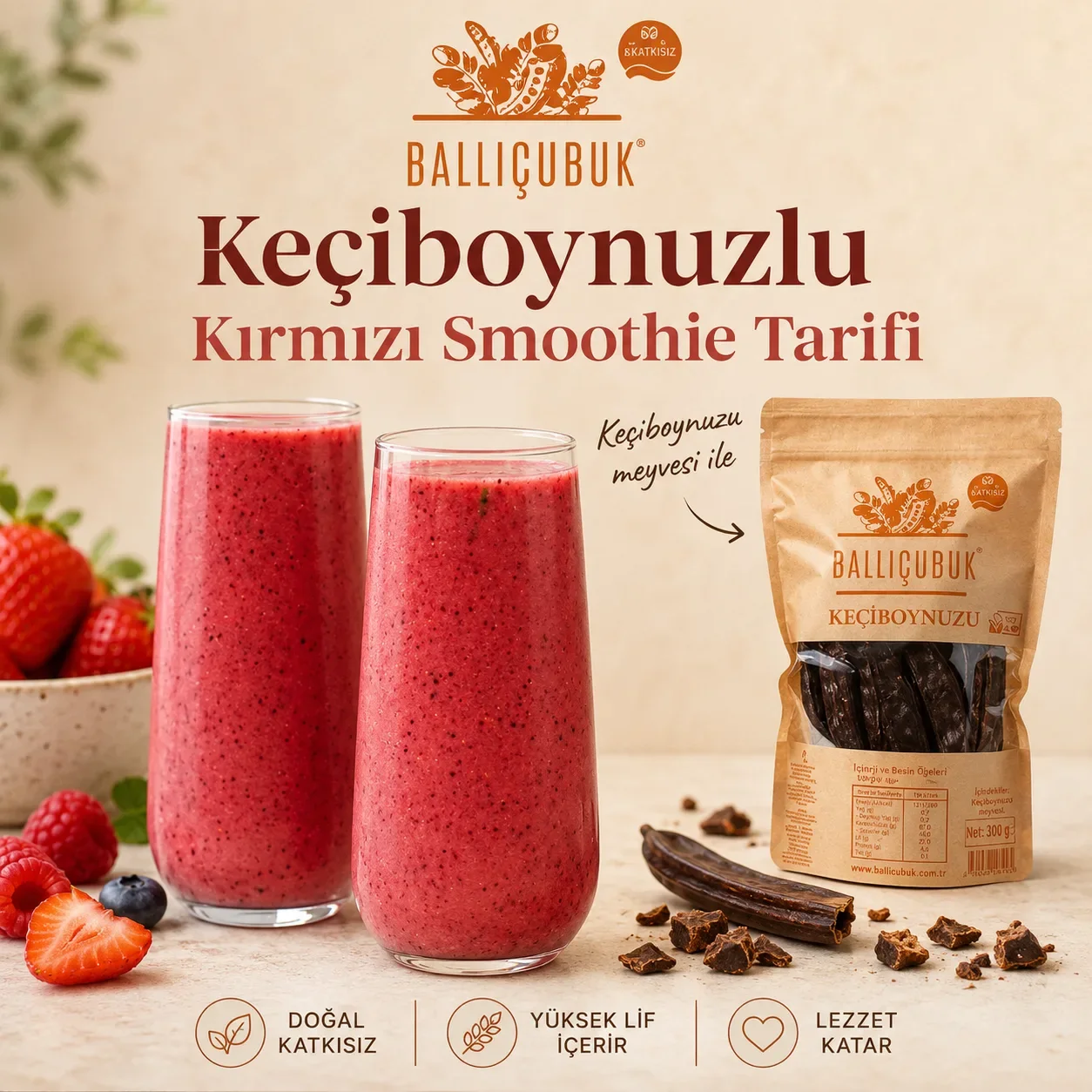 Carob Red Smoothie Recipe